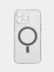 Прозрачный силиконовый чехол на Айфон iPhone 14 Max, чехол для айфон с MagSafe (Магсейф)