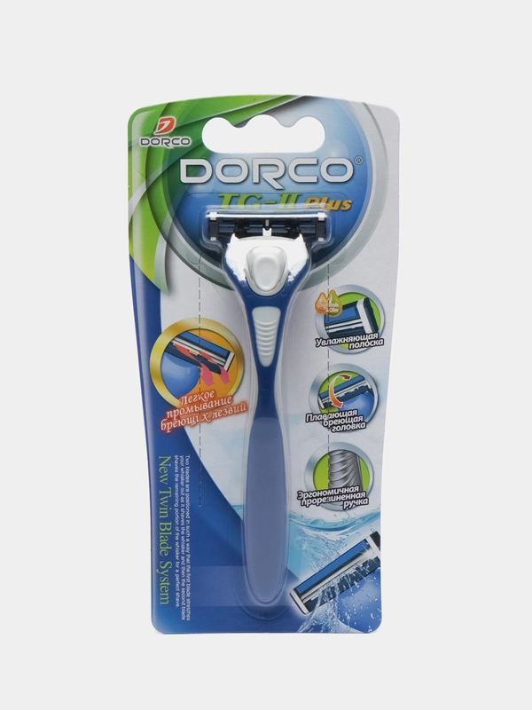 Бритвенный станок DORCO II Plus + 1 кассета, система типа SLALOM, 2 лезвия