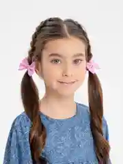 Кораллово-розовый мини-бантики для волос, резинка
