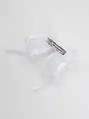 Белый бант белый на зажиме 1шт, школьный бант, бантик для волос