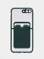 Зеленый чехол с карманом для карт для iPhone 7 8 Plus X XS XR 11 12 13 Pro Max mini айфон про макс
