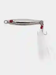 Серебряный блесна, приманка на хищника, с перьями, 7, 10, 14, 20 г