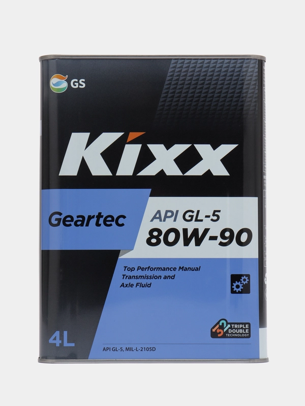 Масло трансмиссионное Kixx Geartec, полусинтетическое, GL-5, 80W-90, 4 л
