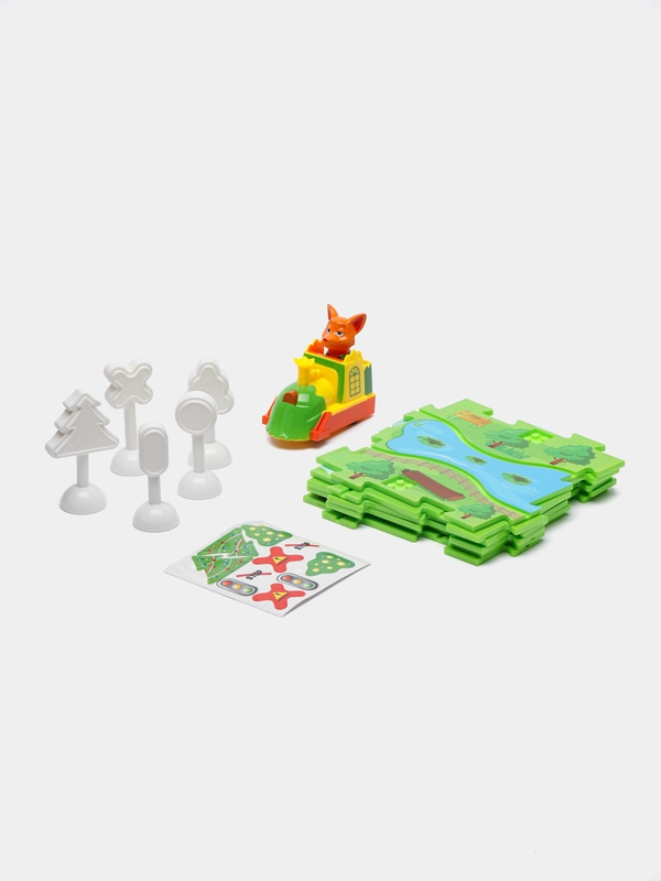 Игра - трек с героем из м/ф Зверополис, трек с машинкой на батарейке, знаки и светофор