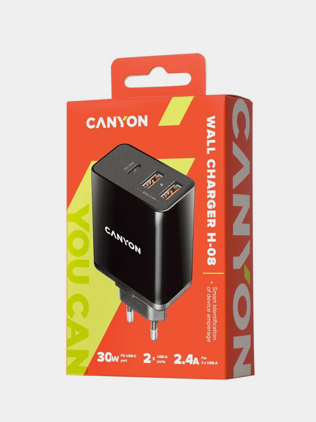 Сетевое зарядное устройство Canyon H-08, 2xUSB, 1xPD, 30W купить по цене  759 ₽ в интернет-магазине KazanExpress