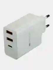 Белый сетевое зарядное устройство Canyon H-08, 2xUSB, 1xPD, 30W