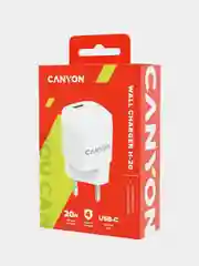 Белый сетевое зарядное устройство Canyon H-20, 1xUSB-C / PD / 20W