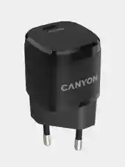 Черный сетевое зарядное устройство Canyon H-20, 1xUSB-C / PD / 20W
