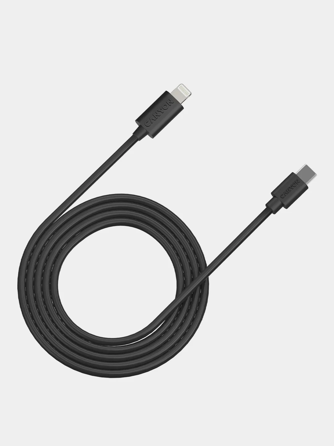 Черный кабель Lightning - USB-Type C, Canyon CFI-12, 20W, 2 метра