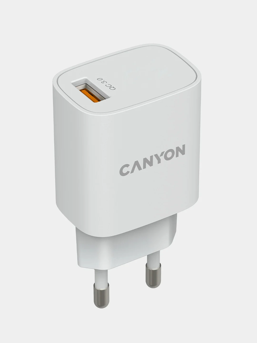 Белый сетевое зарядное устройство Canyon H-18, 1xUSB, QC3.0, 18W
