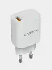 Белый сетевое зарядное устройство Canyon H-18, 1xUSB, QC3.0, 18W