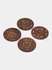 Белый подставки под кружки, стаканы, бокалы, подстаканник (бирдекель) 4 шт 10 см