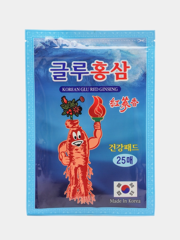 Пластырь обезболивающий Корейский от боли в суставах и спине GOLD RED GINSENG набор 25шт