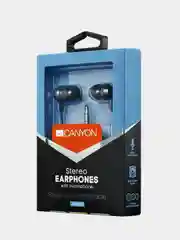Серый проводные наушники винтажной формы с микрофоном Canyon SEP-3, AUX, длина 1.2 метра