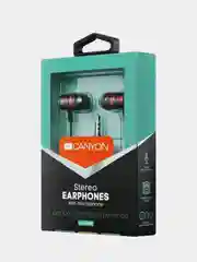 Красный проводные наушники с микрофоном Canyon EP-3, AUX, 1,2 м