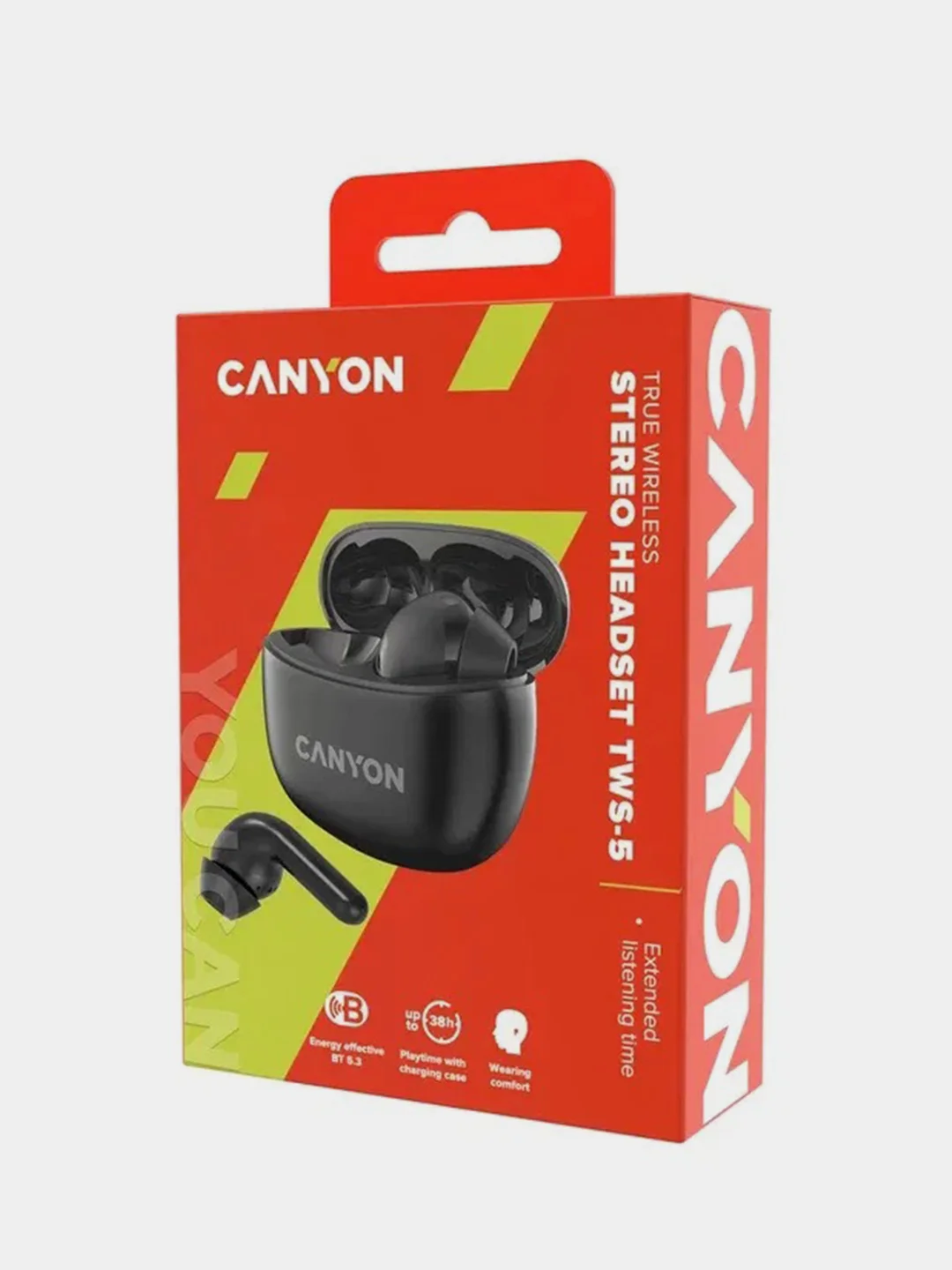 Черный беспроводные наушники Canyon TWS-5, сенсорное управление