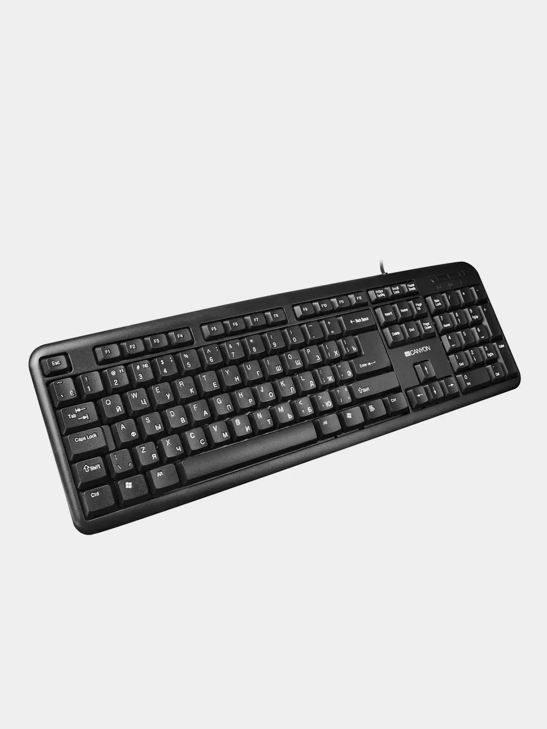 Черный клавиатура проводная Canyon KB-1, влагостойкая, USB