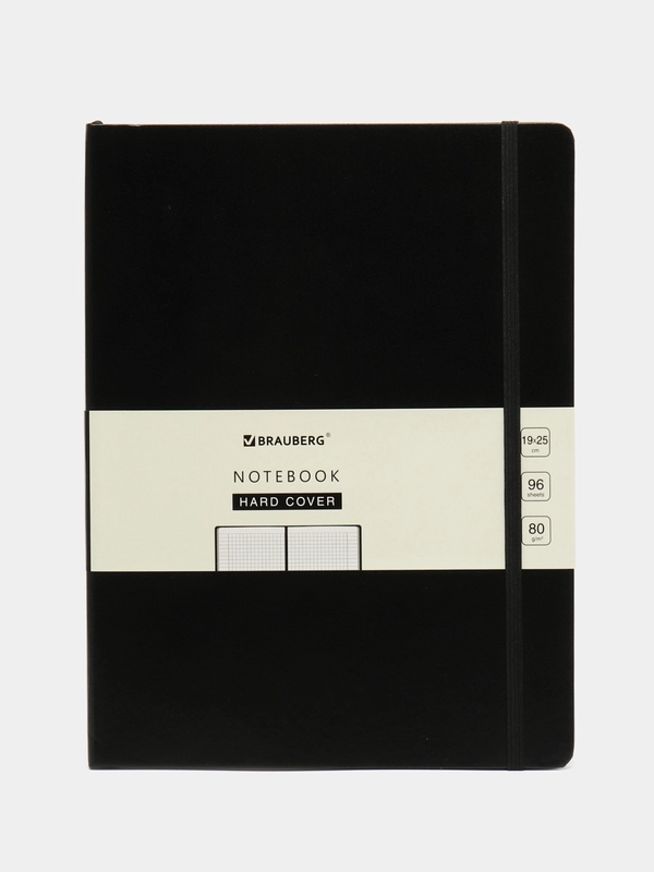 Блокнот BRAUBERG ULTRA, В5, балакрон, клетка, черный, 180 х 250 мм, 80 г/м2, 96 л