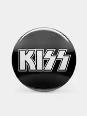 Черный значок "Kiss", 37 мм