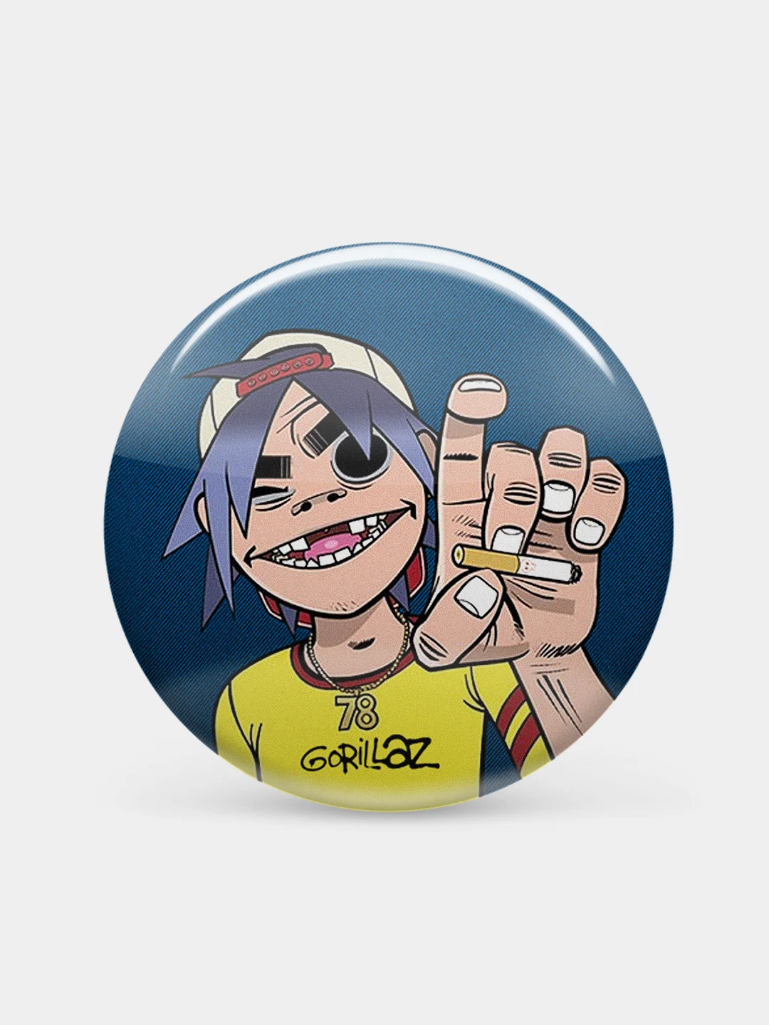 Синий значок "Gorillaz", 37 мм