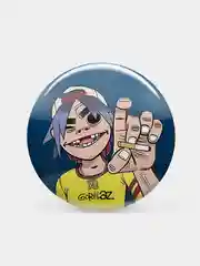 Синий значок "Gorillaz", 37 мм