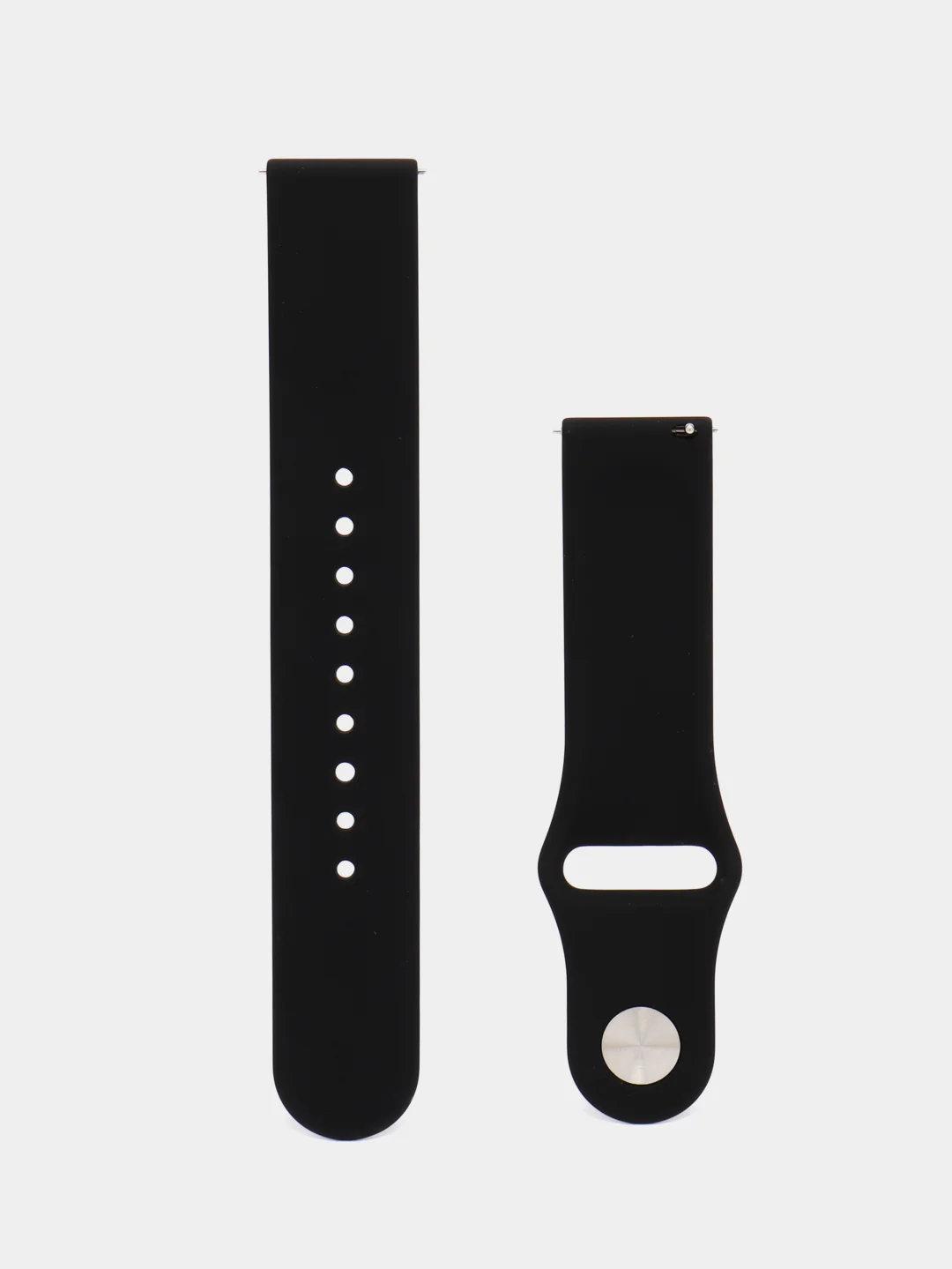 Черный силиконовый ремешок для Xiaomi Amazfit Bip, Huawei, Haylou, Samsung, 20 мм, с кнопкой