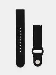 Черный силиконовый ремешок для Xiaomi Amazfit Bip, Huawei, Haylou, Samsung, 20 мм, с кнопкой