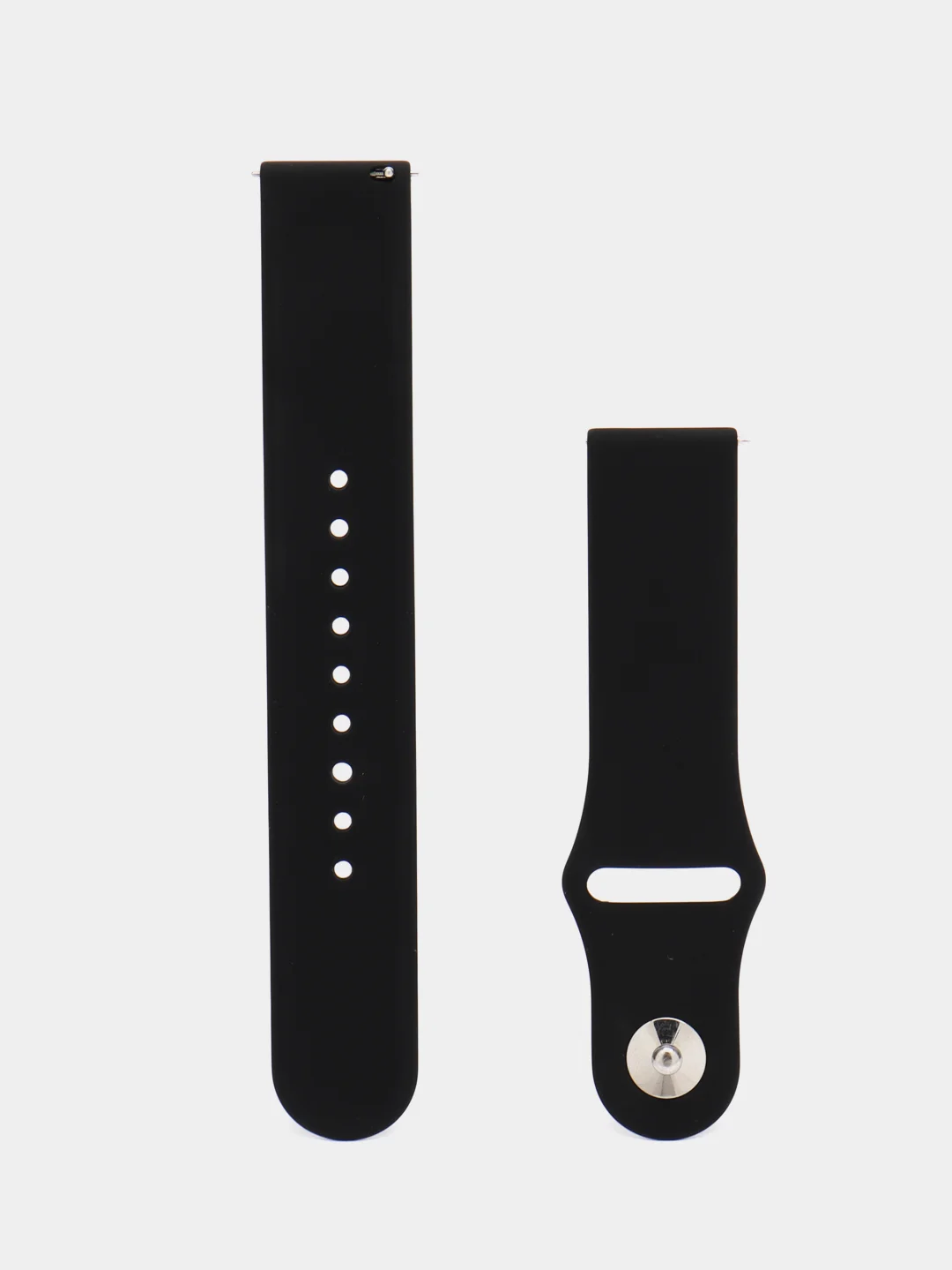 Черный силиконовый ремешок для Xiaomi Amazfit Bip, Huawei, Haylou, Samsung, 20 мм, с кнопкой