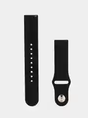 Черный силиконовый ремешок для Xiaomi Amazfit Bip, Huawei, Haylou, Samsung, 20 мм, с кнопкой