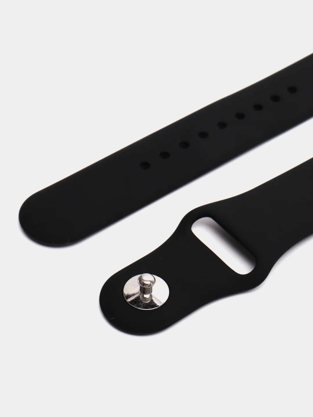 Черный силиконовый ремешок для Xiaomi Amazfit Bip, Huawei, Haylou, Samsung, 20 мм, с кнопкой