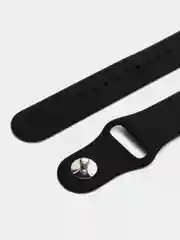Черный силиконовый ремешок для Xiaomi Amazfit Bip, Huawei, Haylou, Samsung, 20 мм, с кнопкой