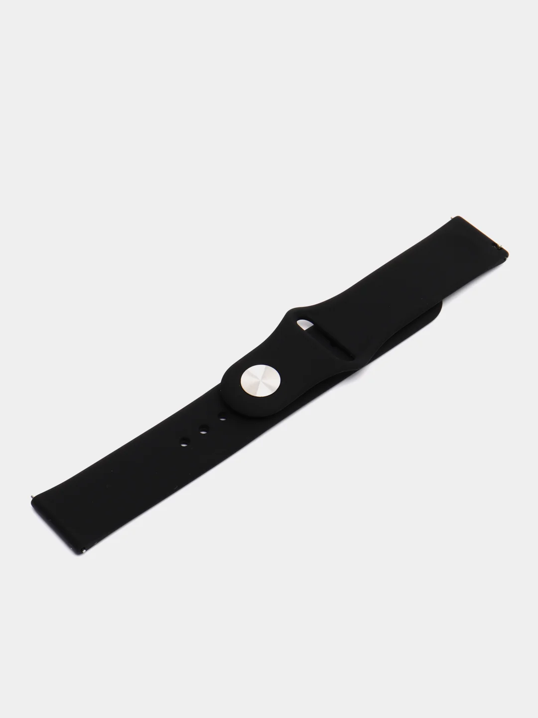 Черный силиконовый ремешок для Xiaomi Amazfit Bip, Huawei, Haylou, Samsung, 20 мм, с кнопкой