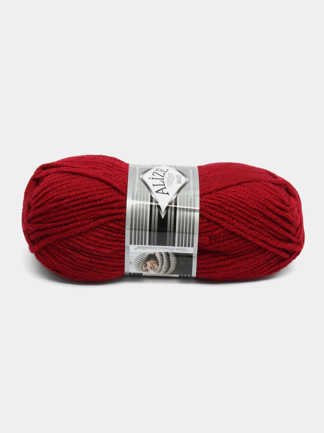 Вишнёвый пряжа Alize Superlana Maxi, 100 г, 75% акрил, 25% шерсть