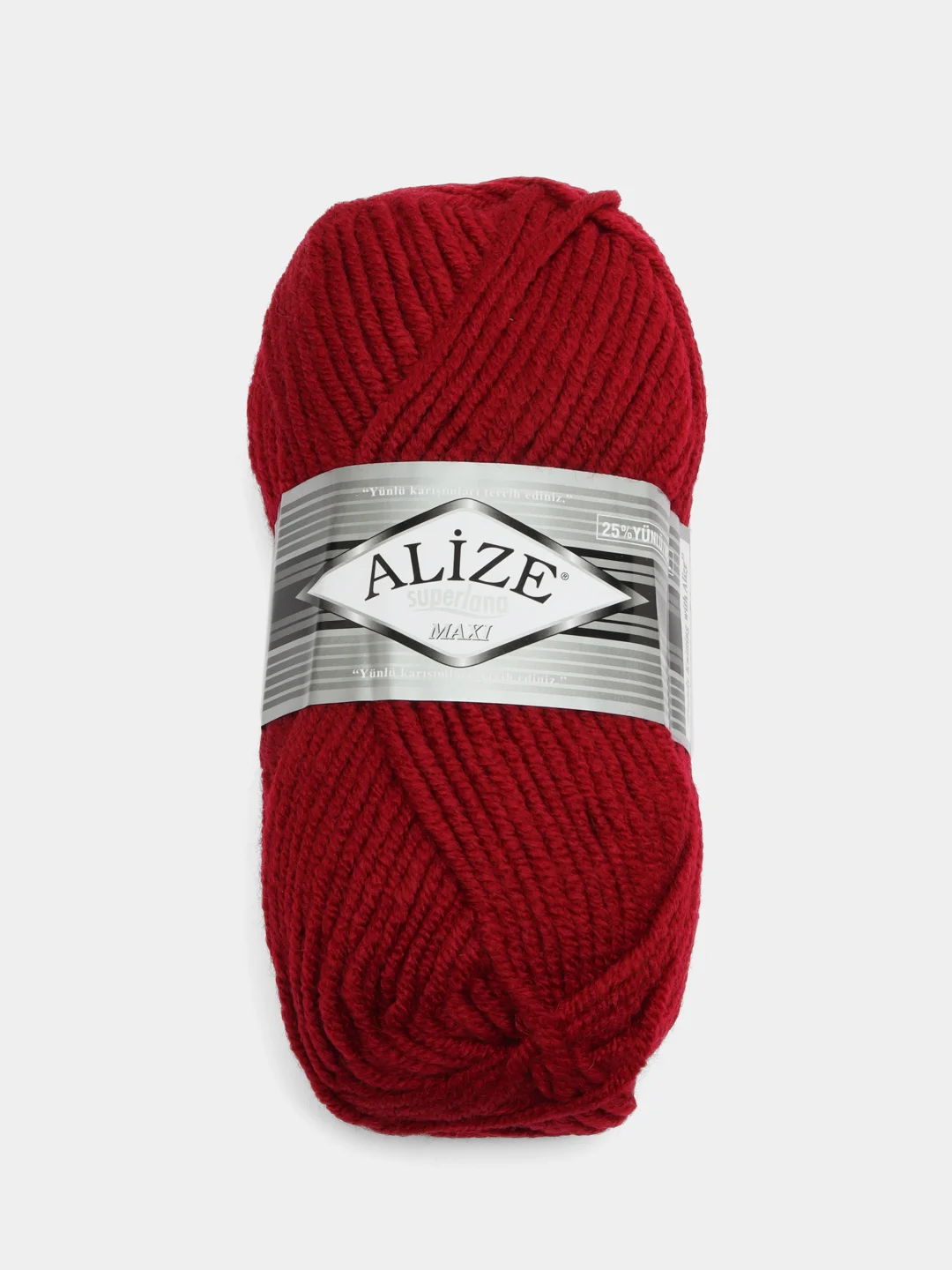 Вишнёвый пряжа Alize Superlana Maxi, 100 г, 75% акрил, 25% шерсть