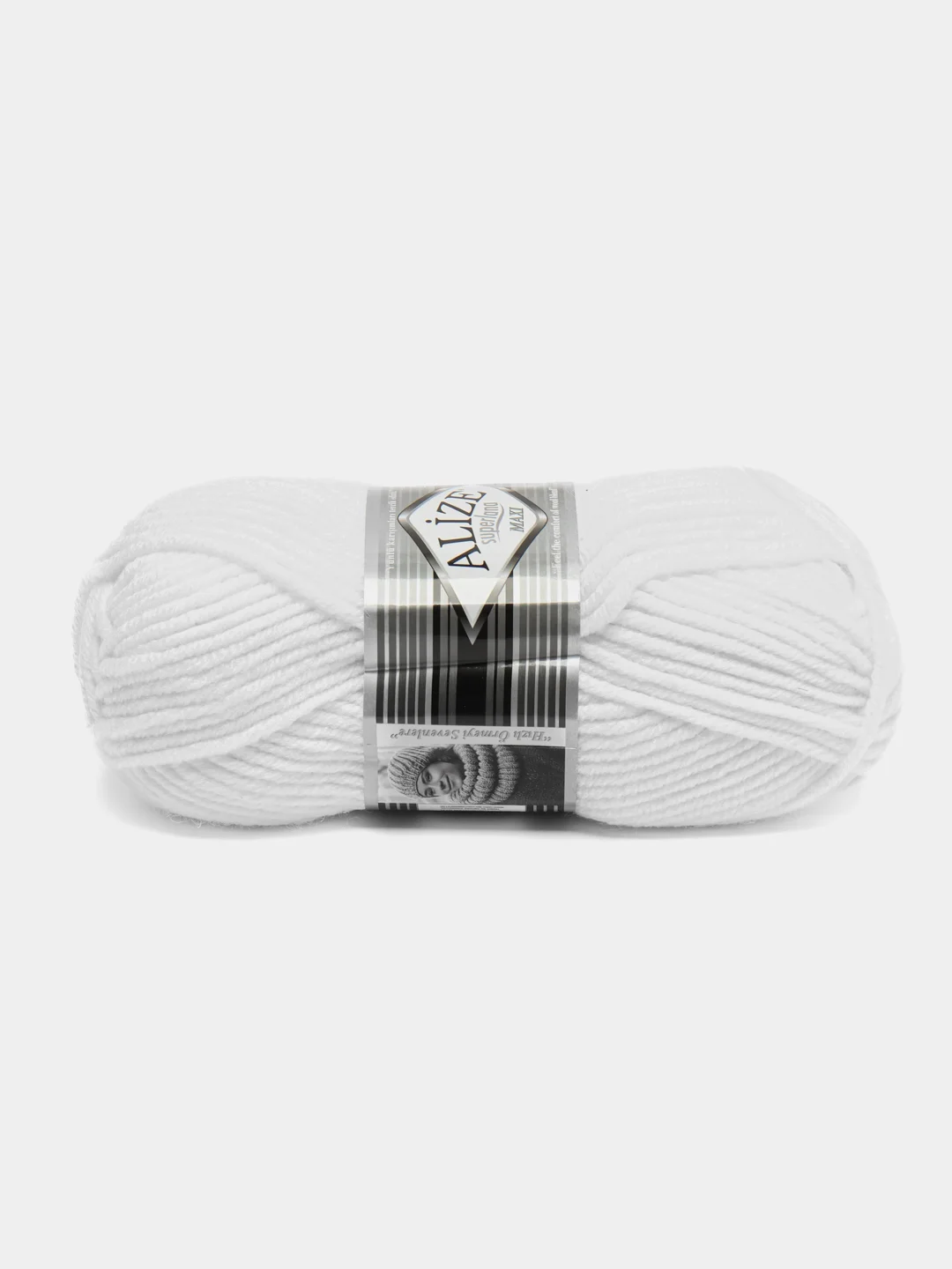 Белый пряжа Alize Superlana Maxi, 100 г, 75% акрил, 25% шерсть