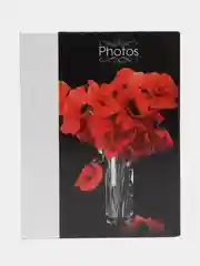Алый фотоальбом 100 фото, 10х15, "Цветы", твёрдая обложка