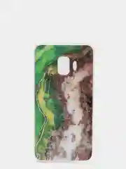 Зеленый чехол Samsung Galaxy J2 Core, Самсунг Галакси Джи2 Кор силиконовый с мраморным рисунком