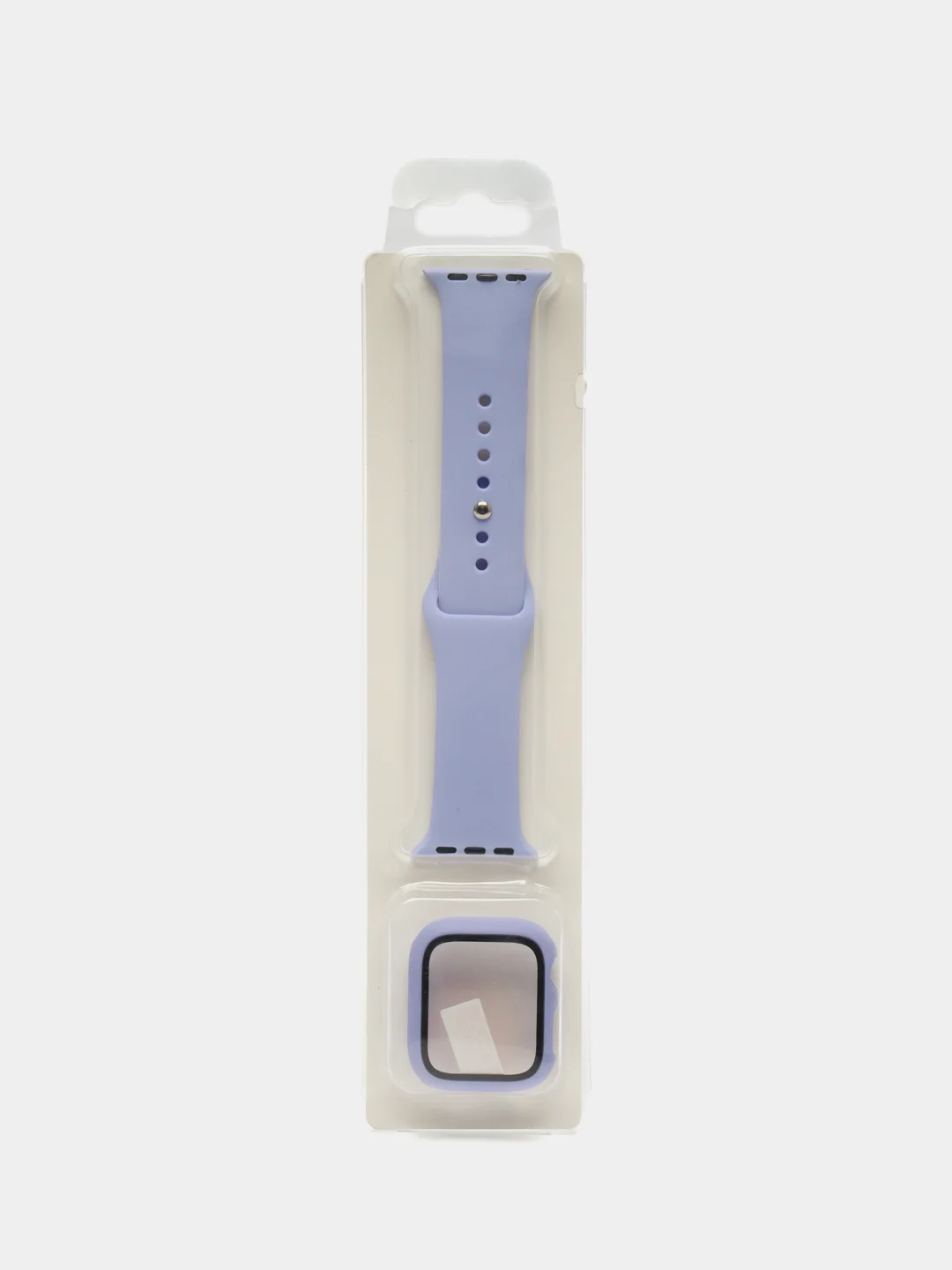 Лавандовый бампер с защитным стеклом и ремешком для Apple Watch 38/40/41/42/44/45/49