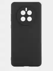 Черный чехол ROSCO для Huawei Mate 50 матовый силиконовый тонкий, бортик вокруг камер, черный