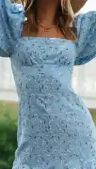 Голубой летнее платье на каждый день