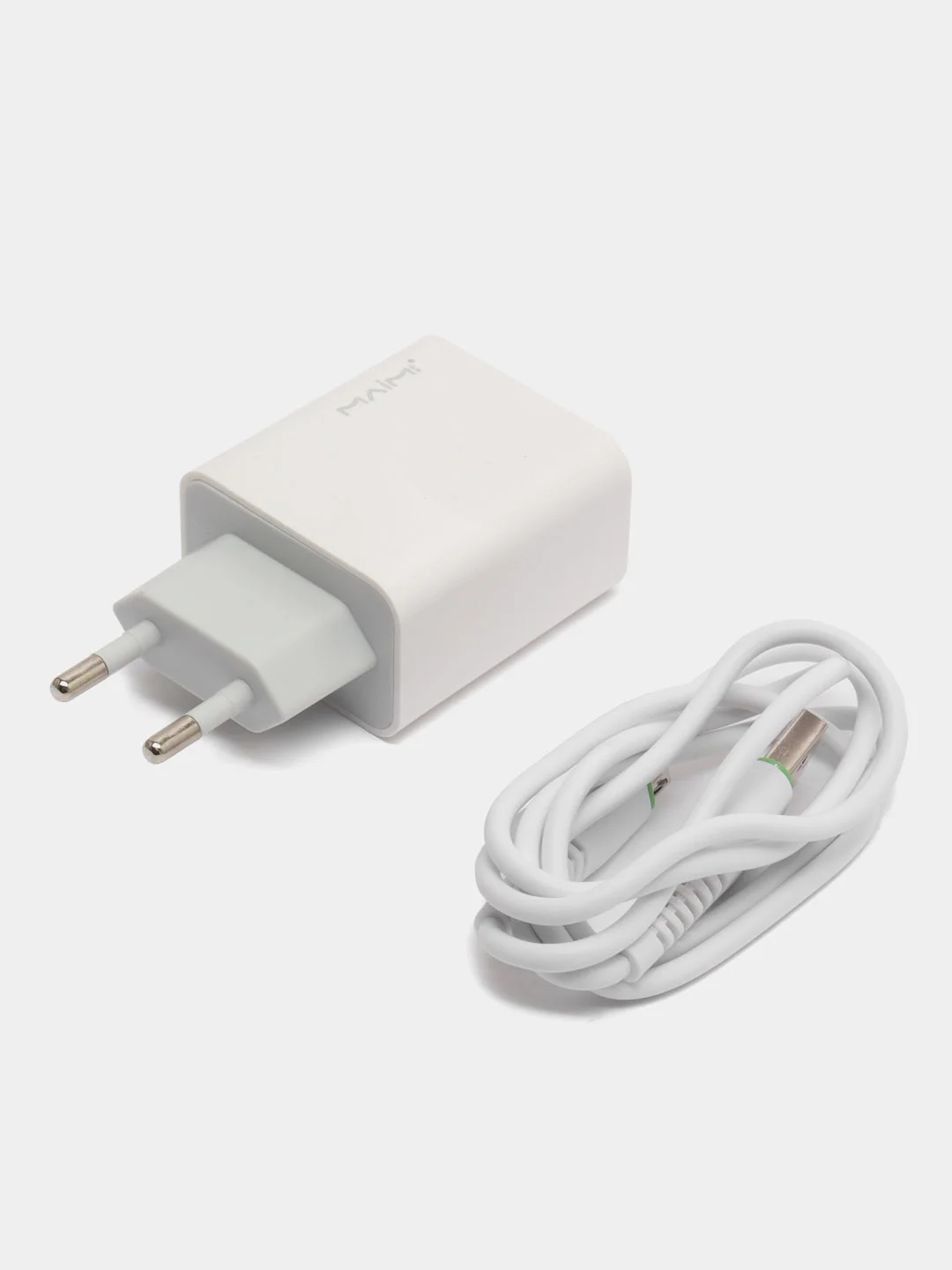 Белый зарядное устройство Maimi T30 Quick Charge 3.0 1xUSB 22.5W White Блок+USB Type-C/USB Micro