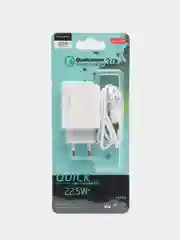 Белый зарядное устройство Maimi T30 Quick Charge 3.0 1xUSB 22.5W White Блок+USB Type-C/USB Micro