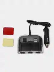 Зарядка,Разветвитель гнезда прикуривателя Olesson 1505 3 гнезда 2USB для зарядки гаджетов