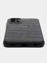 Хром чехол для Samsung Galaxy A13, Самсунг Галакси А13 4G, черный, силиконовый, под кожу