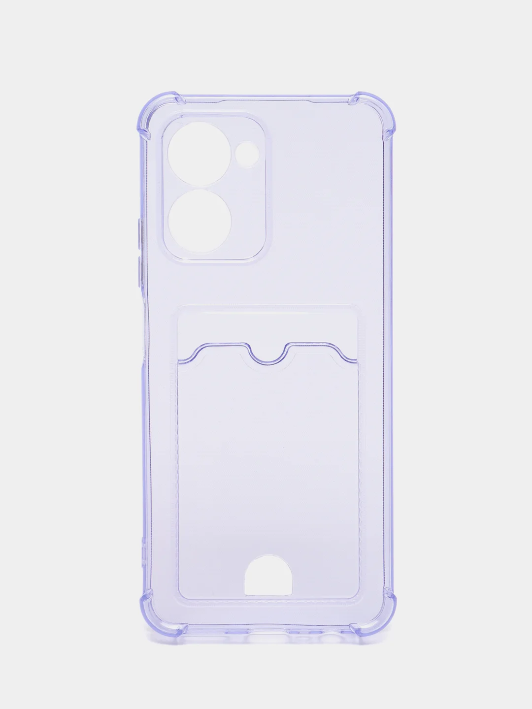 Лавандовый чехол для Realme C33 / Реалми С33 прозрачный, с карманом для карты