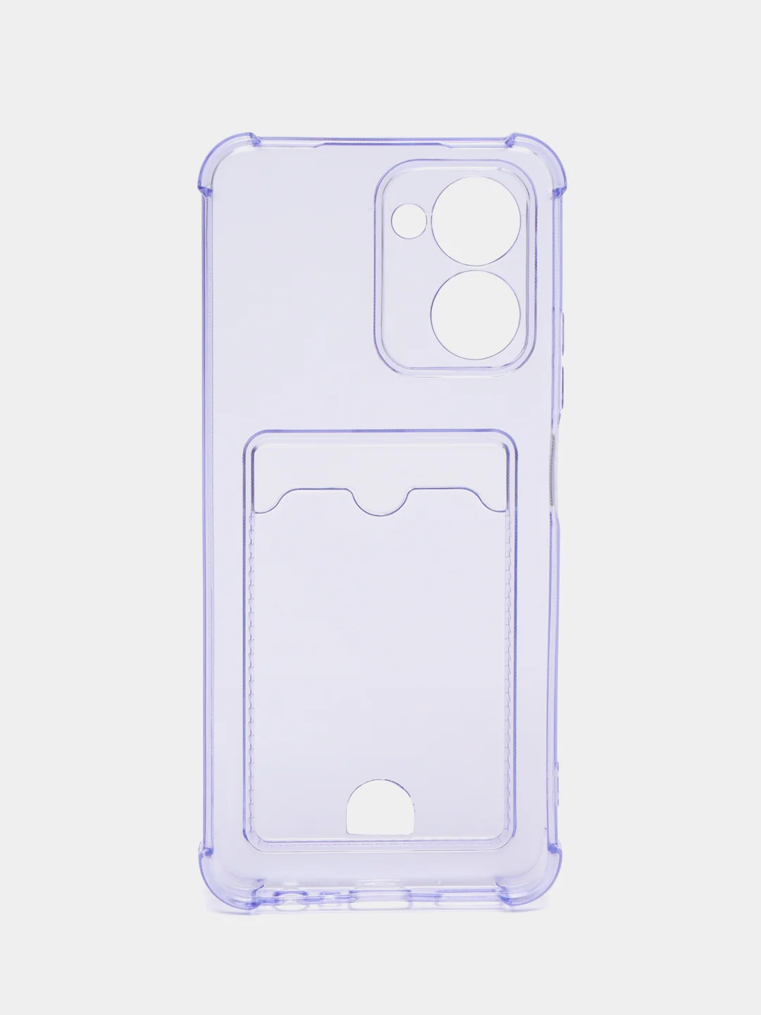 Лавандовый чехол для Realme C33 / Реалми С33 прозрачный, с карманом для карты