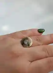 Бирюзовый кольцо женское на праздник р.19 - 20