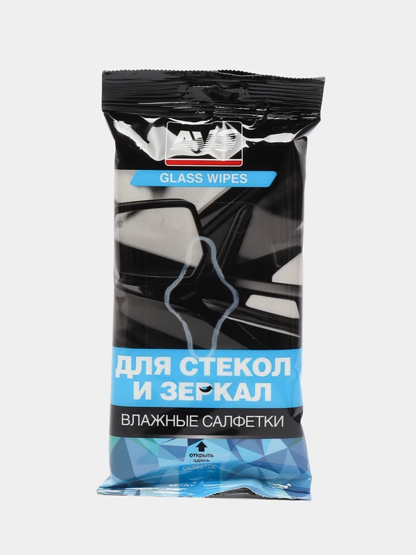 Влажные салфетки для стекол и зеркал AVS, автомобильные, 25 штук