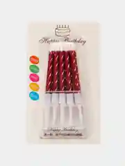 Красный свечи для торта, 10 шт, 6 см
