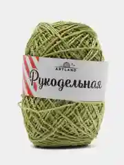 Зеленый пряжа рукодельная, крученая